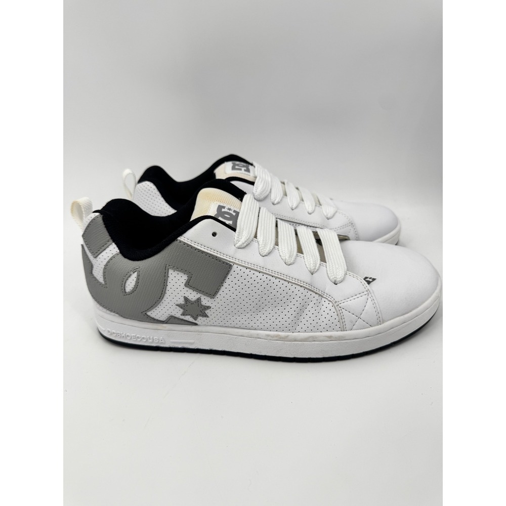 DC Court Graffik Skate Shoes Mens 13 White Grey Y2K 300529